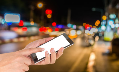 image of blur street  bokeh background with warm colorful lights