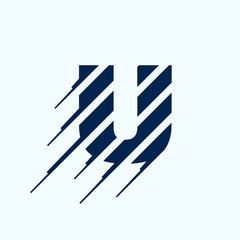 U letter logo design template.