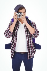 Man photographing with camera