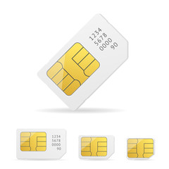 Sim Card Set. Vector