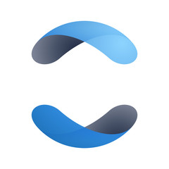 Abstract sphere blue water logo