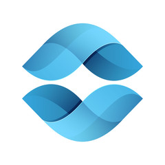 Abstract sphere blue water logo