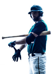 man baseball player silhouette isolated © snaptitude