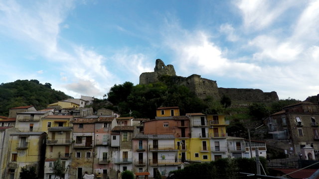 Time Lapse, Old Norman's Castle, and Medieval City, Lamezia Terme, Calabria, Italy, 4k
