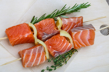 Salmon skewer