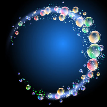 Round frame with bubbles