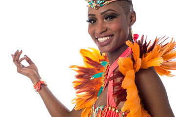 Female dancer pointing away