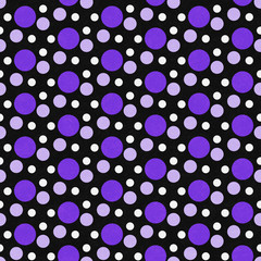 Purple, White and Black Polka Dot Tile Pattern Repeat Background