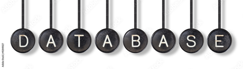 Fototapete typewriter buttons, isolated - database