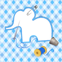 quilting, needle, thread, a patch of elephant