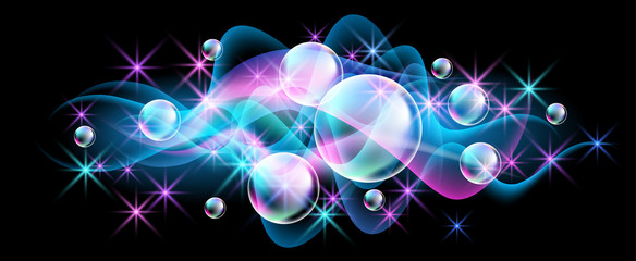 Versicoloured bubbles and smoke