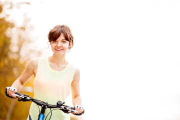 woman riding bicycle 