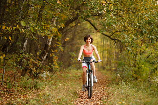 woman riding in park
