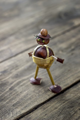 Figurine made of chestnuts