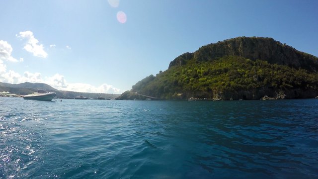 Dino Island and Blue Sea, Isola di Dino, Praia a Mare, Calabria, South Italy, Real Time, 4k
