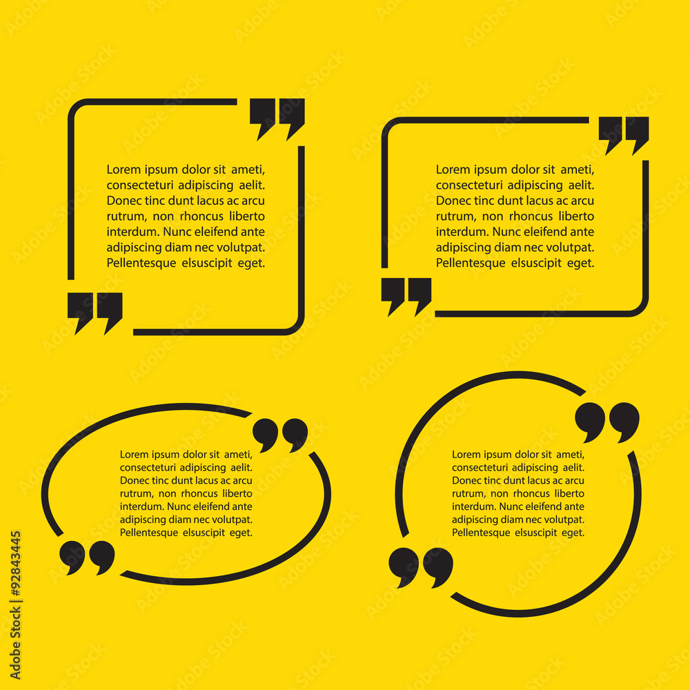 Poster quotation mark speech bubbles. set of quote sign icons. vector illustration.