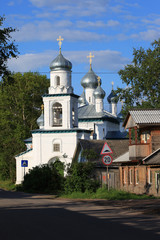 Fototapeta na wymiar Orthodox Church of Nativity Virgin in Kargopol 