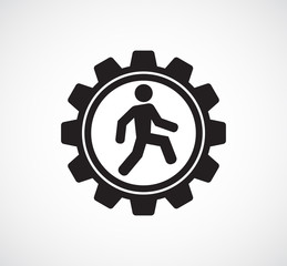 person man in gear symbol icon