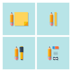 Set of office supplies. Vector illustration.
