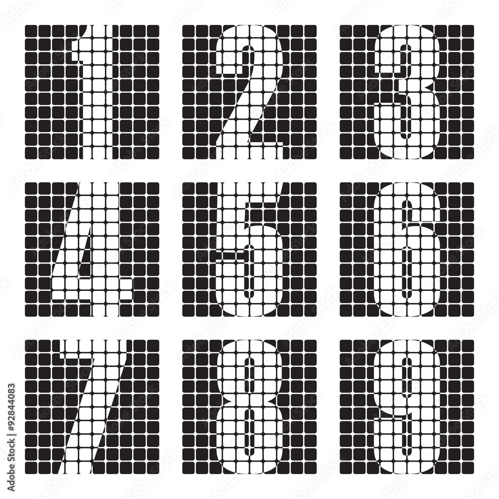 Poster black numbers set. design vector illustration.