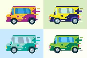 Vector cartoon car icon