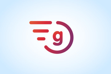 Fast line vector letter G logo monogram