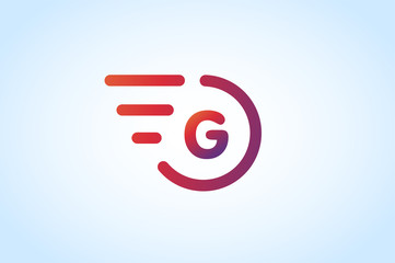 Fast line vector letter G logo monogram
