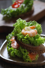 Sandwich with seafood