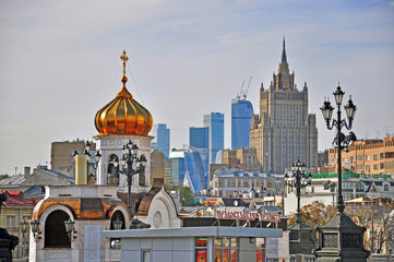 Fototapeta na wymiar Moscow roofs, Russia