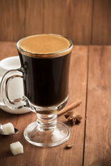 cup of coffee on wood