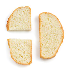 sliced bread isolated on white