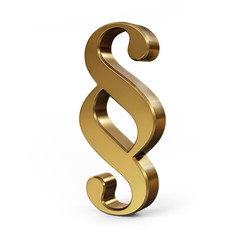 Paragraph sign - gold - front left view