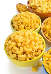 raw pasta isolated on white