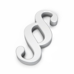 Paragraph sign - white finish - on the floor