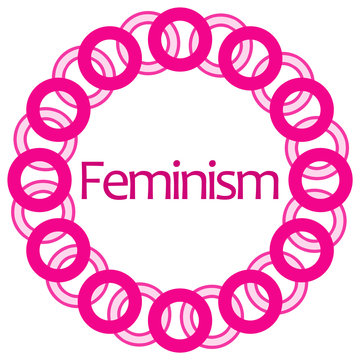 Feminism Pink Circular Rings Background 