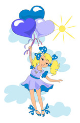 Girl with balloons