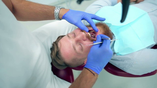 A young guy on dental checkup