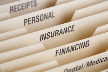 Close Up Of Folder For Household Bills