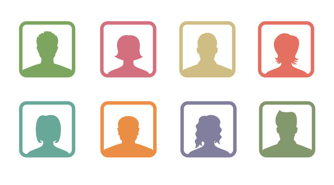 Avatar Set abgerundetes Quadrat bunt