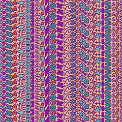 Seamless doodle geometric pattern. Vector illustration