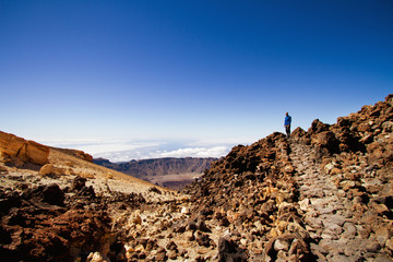 man on volcan del Teide, Tenerife