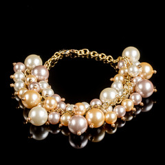 necklace on a black background
