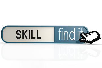 Obraz premium Skill word on the blue find it banner