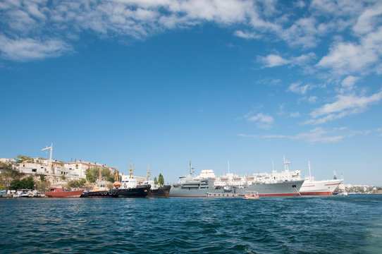 Seascape view of southern bay of Sevastopol, Crimea