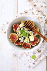 Ripe figs and blue cheese