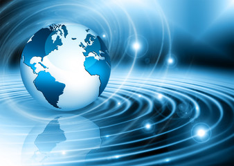 Best Internet Concept of global business. Globe, glowing lines