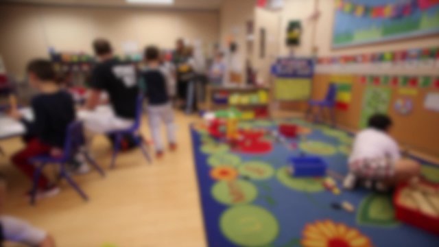 Indoor playtime in classroom