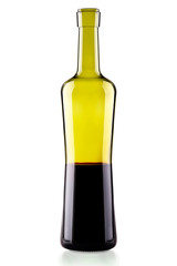 Elegant bottle of red wine isolated