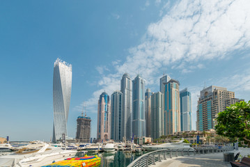 Naklejka premium Dubai - AUGUST 9, 2014: Dubai Marina district on August 9 in UAE