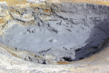 Schlammtopf mit heißen Quellen in Hverarönd auf Island